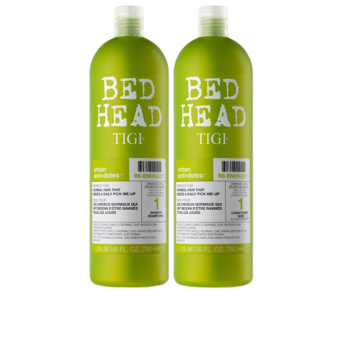 Набор шампунь + кондиционер TIGI Bed Head Urban Antidotes Re-energize ЗЕЛЕНЫЙ / 2 х 750 мл
