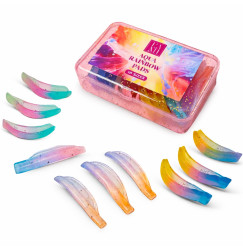 Lami Lashes Eyelash Extension Pad Set, 10 Pairs - Aqua Rainbow Pads - MULTICOLORED