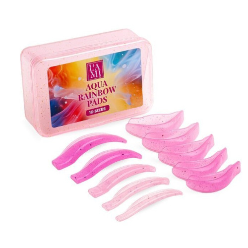 Набір валиків для ламі вій Lami Lashes 10 пар - Aqua Rainbow Pads - рожеві