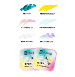 Zestaw wałków do laminacji krótkich rzęs Dalashes / SUPER MIX M-Size, 6 par