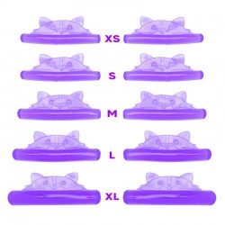 Набор валиков для ламинирования ресниц 5 пар (XS+S+M+L+XL) - фиолетовый котик