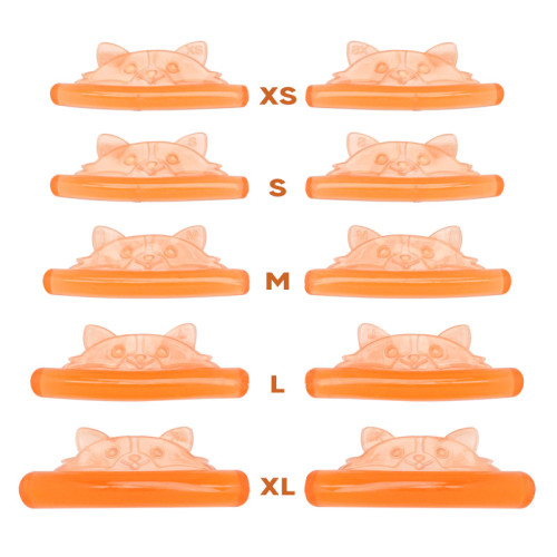 Set of eyelash lamination rollers 5 pairs (XS+S+M+L+XL) - orange cat
