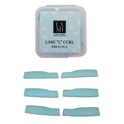 Набор валиков для ламинирования ресниц Lami Lashes 3 пары L Curl (S, M, L) / голубые