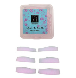Набір валиків для ламінування вій Lami Lashes 3 пари L Curl (S, M, L) / рожеві блискітки