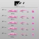 Set of rollers for eyelash lamination / pink long (5 pairs) / in a box
