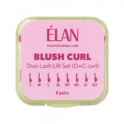 Набір валиків для ламінування вій (з вигинами D та C) ELAN - BLUSH CURL, 8 пар