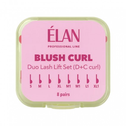 Набір валиків для ламінування вій (з вигинами D та C) ELAN - BLUSH CURL, 8 пар