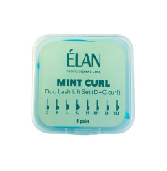 Zestaw wałków do laminowania rzęs ELAN MINT CURL (skręty D i C), 8 par