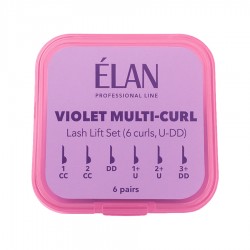 Набір валиків для ламінування вій (з вигинами U-DD) ELAN - VIOLET MULTI-CURL, 6 пар