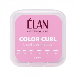 Набір валиків для ламінування вій з L-вигином ELAN - Color Curl, 6 пар