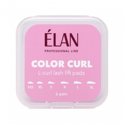 Набір валиків для ламінування вій з L-вигином ELAN - Color Curl, 6 пар