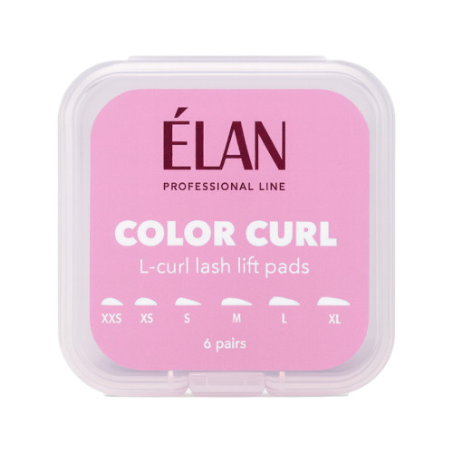 Набор валиков для ламинирования ресниц с L-изгибом ELAN - Color Curl, 6 пар
