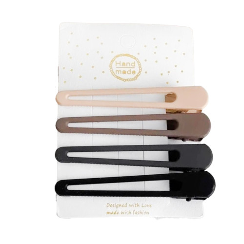 Set of hair clips 4 colors "Made with fashion" / No. 1 (with recess)