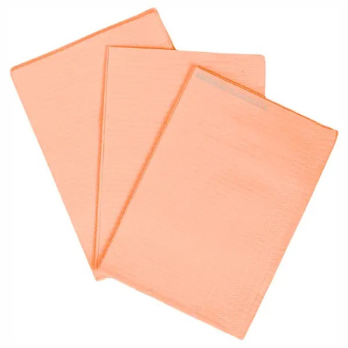 Bib (waterproof dental wipes) 1 pc - peach