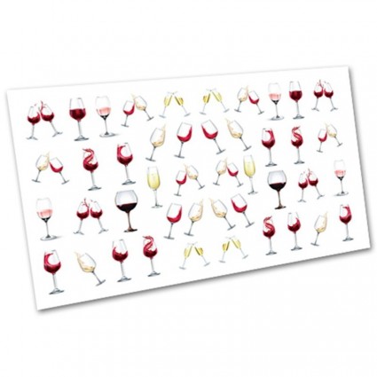 Stickers for nail design slider FURMAN / glass of wine / 2204_IVN(886)