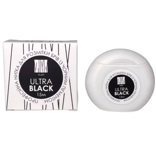 Нитка для розмітки брів професійна  VILMY /ULTRA BLACK, 15 м