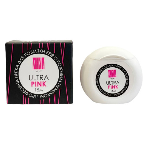 Нитка для розмітки брів професійна  VILMY /ULTRA PINK, 15 м
