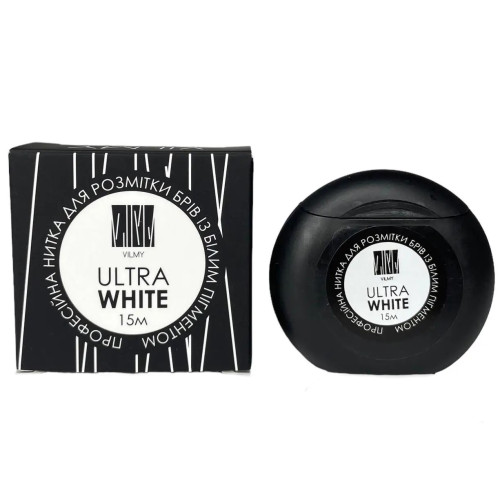 Нитка для розмітки брів професійна  VILMY /ULTRA WHITE, 15 м