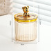 Organizer-jar for cotton swabs and other things with a rubberized lid “Bear” / gold