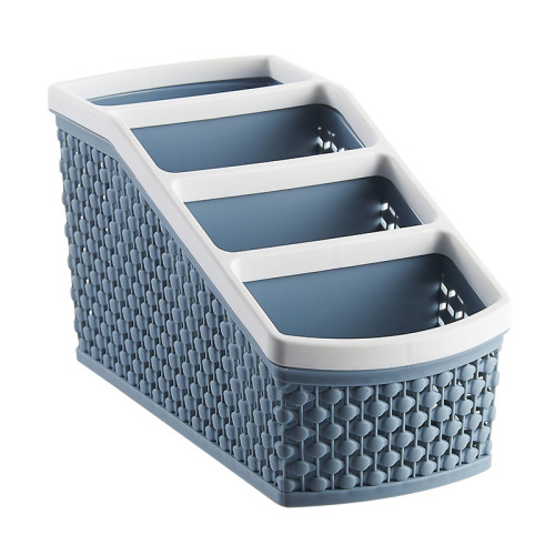 4-compartment organizer for brushes and cosmetics / blue taupe (narrow small)