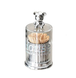 Organizer for cotton swabs and other things with a lid “Bear” / gray