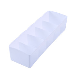 Plastic storage organizer, 5 compartments / mini white