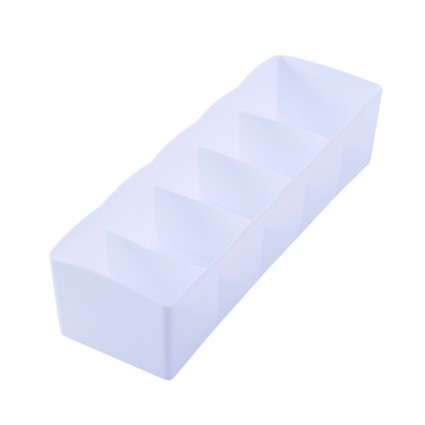 Plastic storage organizer, 5 compartments / mini white