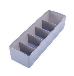 Plastic storage organizer, 5 compartments / mini gray