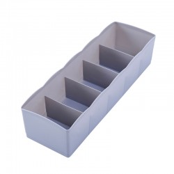 Plastic storage organizer, 5 compartments / mini gray