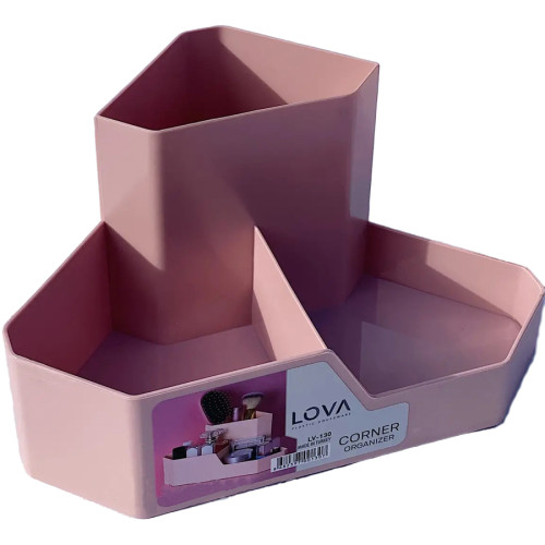 Corner organizer for cosmetics, jewelry and other / Lova plastik M-130 / powder