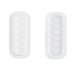 Glue Palette 6 Holes Rectangular - White