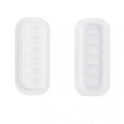Glue Palette 6 Holes Rectangular - White