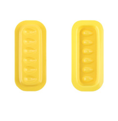 6-hole rectangular glue tray - yellow