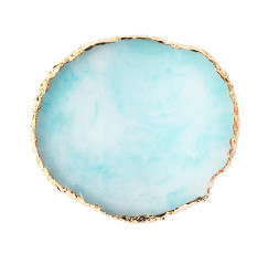 Round paint palette for mixing paints, gels (resin) - blue