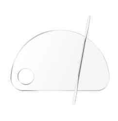 Mixing palette "Makeup palette acrylic" / acrylic with spatula / transparent semicircle