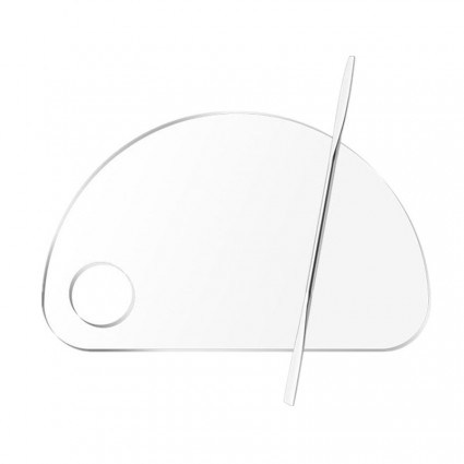 Mixing palette "Makeup palette acrylic" / acrylic with spatula / transparent semicircle