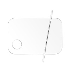 Mixing palette "Makeup palette acrylic" / acrylic with spatula / transparent rectangular