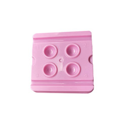 Plastic palette for lamination, 4 cells / pink, 1 pc.