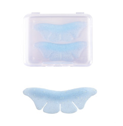Butterfly Lower Lash Roller Patch (1 Pair in a Box) - Blue with Glitter