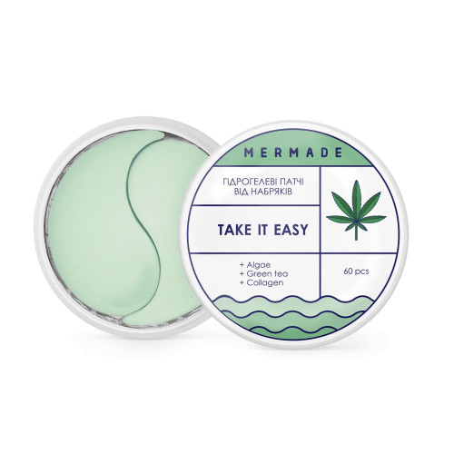 Патчі гідрогелеві під очі MERMADE тонізуючі / Take it Easy, 60 шт