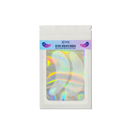 Патчі силіконові для очей Lendi / Eye Patches / прозорі з блискітками