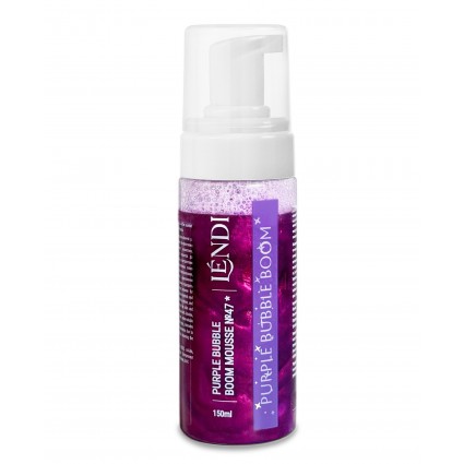 Пінка для вмивання брів та вій Lendi - Purple Bubble Boom Mousse (фіолет із шиммером), 150 мл