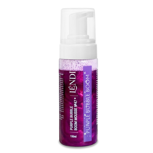 Lendi Eyebrow and Eyelash Cleanser - Purple Bubble Boom Mousse (violet with shimmer), 150 ml