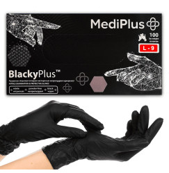 NITRILE gloves MediPlus 100 pcs per pack / black BlackyPlus / size L