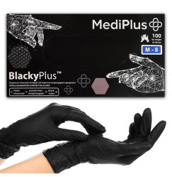 NITRILE gloves MediPlus 100 pcs per pack / black BlackyPlus / size M