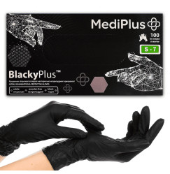 NITRILE gloves MediPlus 100 pcs per pack / black BlackyPlus / size S
