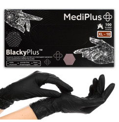 NITRILE gloves MediPlus 100 pcs per pack / black BlackyPlus / size XL