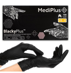 NITRILE gloves MediPlus 100 pcs per pack / black BlackyPlus / size XS