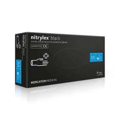 Rękawice nitrylowe Mercator Medical Nitrylex czarne, 100 szt. w opakowaniu, rozmiar M