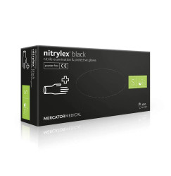 Rękawice nitrylowe Mercator Medical Nitrylex czarne, 100 szt. w opakowaniu, rozmiar S